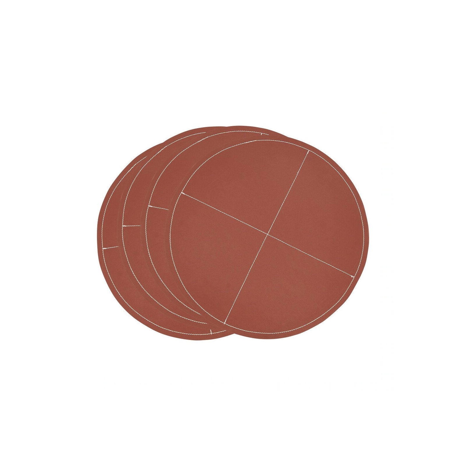 Calliope 100% Polyurethane No Pattern Round Placemat, Brown