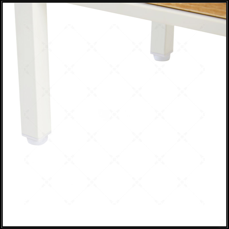 40.16" Rattan Coffee Table, White