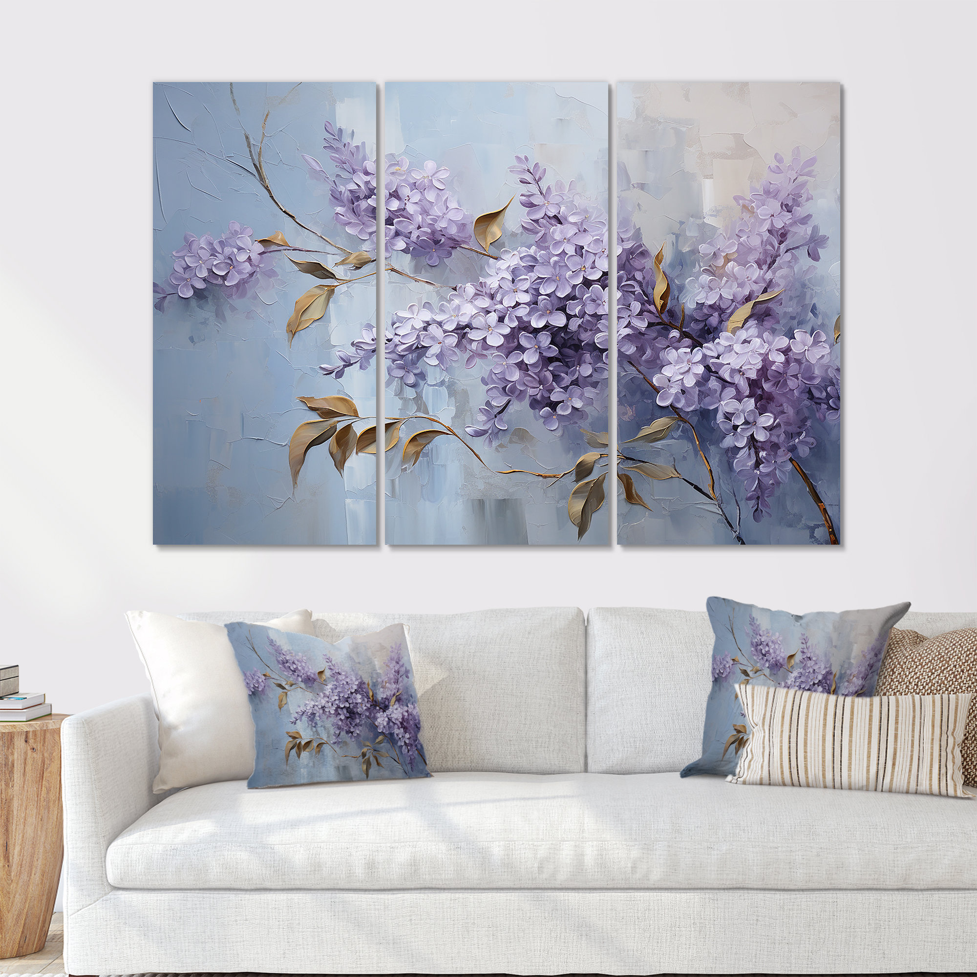Lark Manor™ Purple And Blue Lilac Bush In Bloom II Lilacs Wall Art