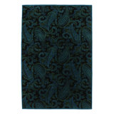 Rug & Kilim's Modern Rug In Deep Blues With Paisley Florals