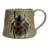 Stoneware Mug Set with Insect and Bird Designs