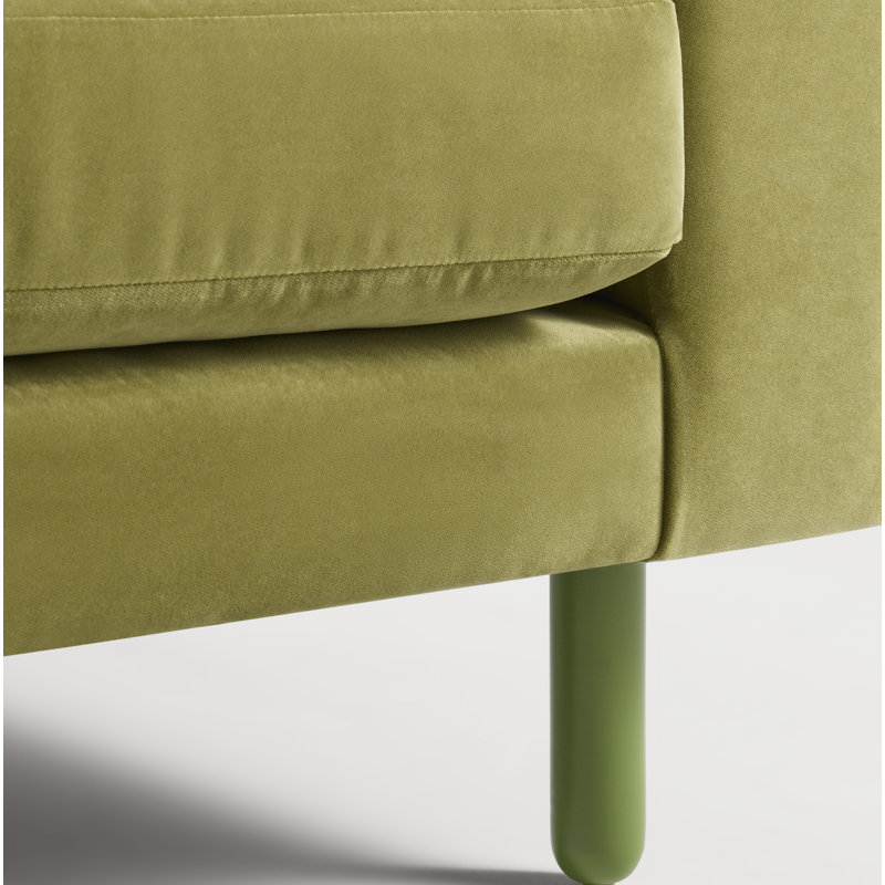 Mono Sofa, Bella Loden Performance Velvet, Grasshopper
