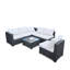 Ensemble de canapé sept pièces avec fauteuil et chaise d'extérieur en rotin noir 7-J,001 boîte 3-1-2-3 avec coussin-191795000