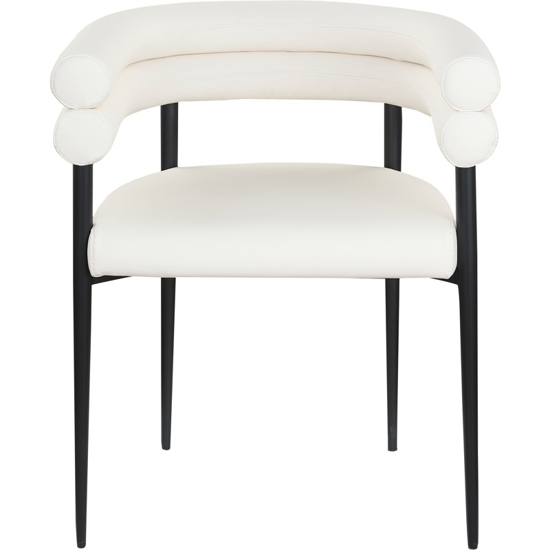 Lavina Cilton Vegan Leather Dining Chair, Cream Vegan Leather