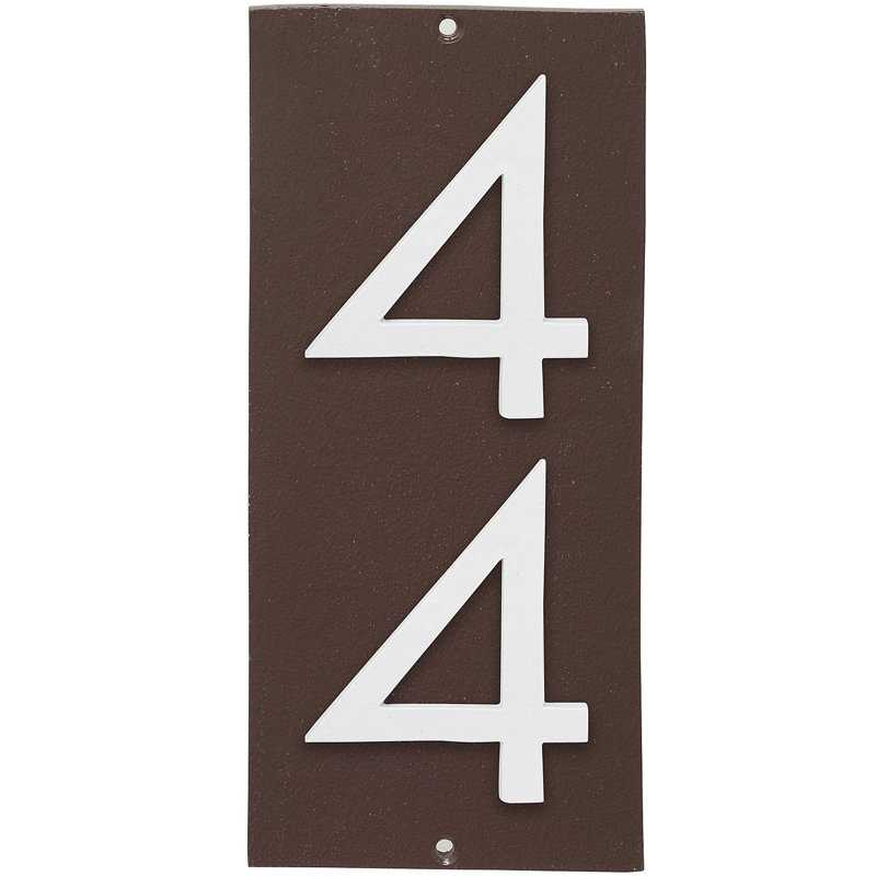 Plaque d'adresse murale flottante sur 1 ligne, Bronze romain, Blanc, Oui
