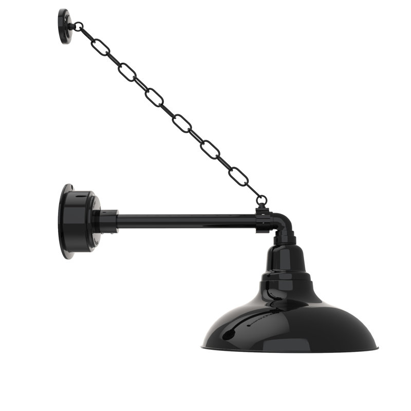 Adesh LED Wall Light, 19" H x 12" W x 25" D, Black