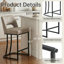 Tabouret de bar moderne en similicuir avec structure en métal, tabourets de bar modernes à hauteur de comptoir avec dossier découpé, ensemble de 2-630163402