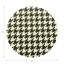 Houndstooth Black White Vegan Leather Round Coasters-606181836