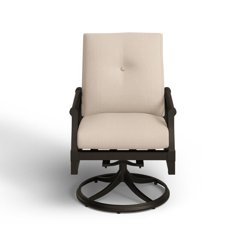 Andover Outdoor Rocker Chair, Chestnut Brown, Impact Vapor Gray Sunbrella®