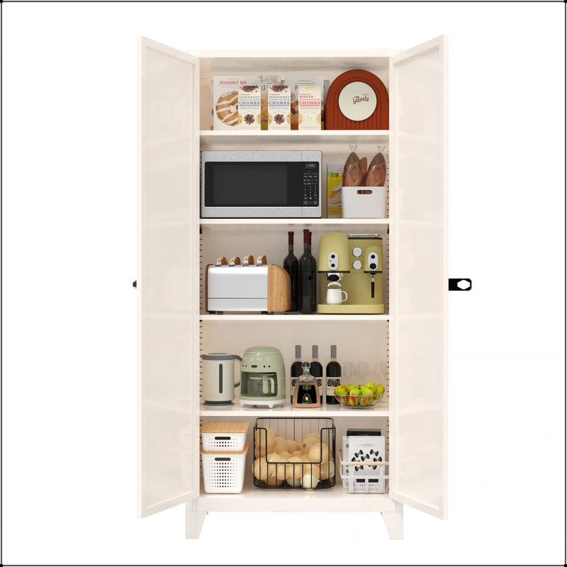 Armoire de rangement en métal 71 po à 2 portes avec serrure et tablettes réglables pour la maison et le bureau