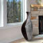 Vase en résine minimaliste, décor géométrique noir et blanc pour la décoration intérieure