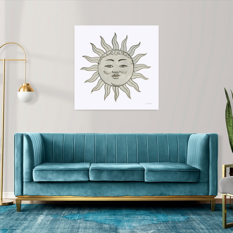Soleil contemporain avec art noir astronomique, H 36 po x l 36 po