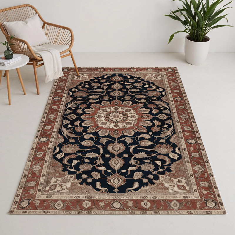 Tapis d'intérieur et d'extérieur brun Persian, Rectangle 5 pi x 7 pi