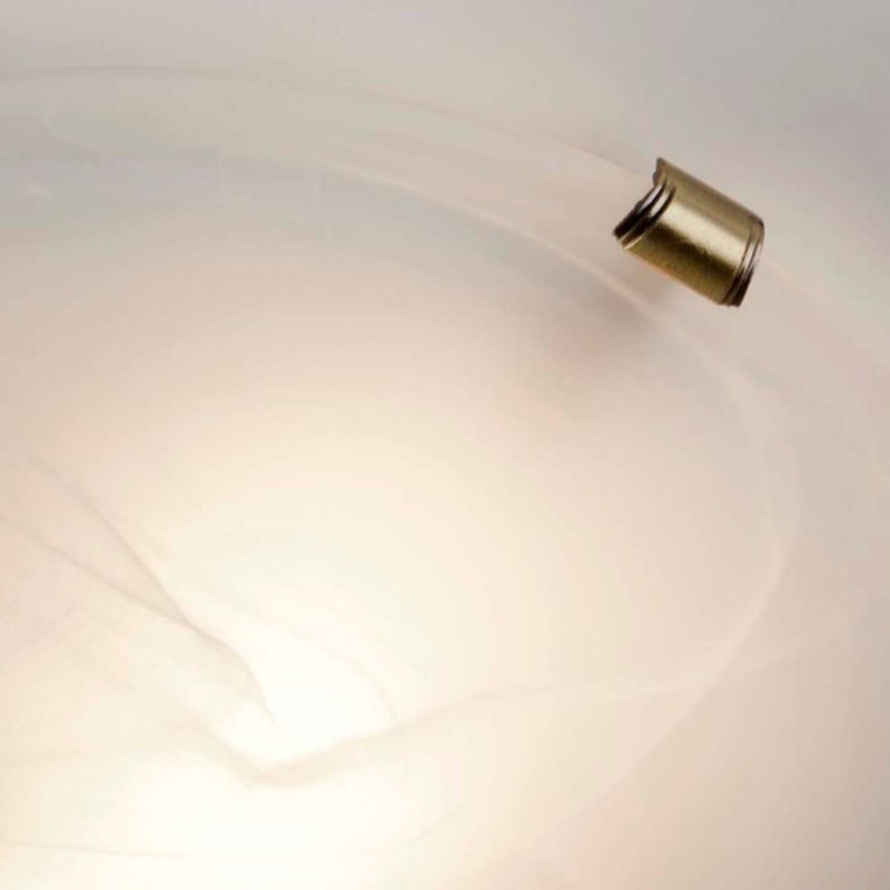 Andrew Glass Flush Mount, Antique Brass