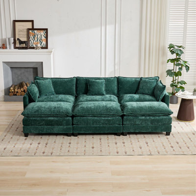 Cloud Sofa(Ottoman Is Not Included), Modern Sectional Couch, For Living Room Bedroom And Apartment, Comfy Double Layer Upholstered Seat Cushion, Breathable Chenille Fabric