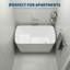 Baignoire autoportante de 55 po en acrylique - Baignoire de trempage carrée japonaise avec siège intégré, drain et trop-plein Toe-Tap, blanc brillant, baignoire compacte pour la salle de bain
