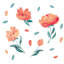 Adhésif décoratif aquarelle fleurs de pêche