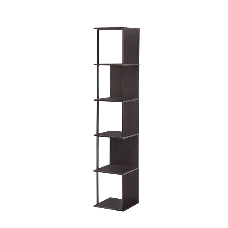 Alanive Geometric Bookcase, Dark Brown