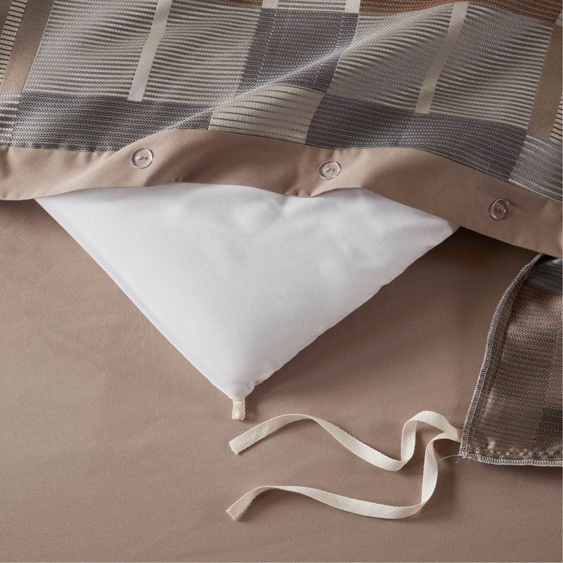 Ensemble d'édredon surdimensionné jacquard taupe, Très grand édredon et 8 pièces supplémentaires