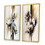 «Fleur d'orchidée blanche sur beige doré I», 2 pièces sur toile-872641559-872641562