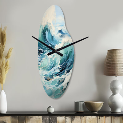 Horloge murale Laudenslager Watercolor Storm Coastal Ocean II - Ocean
