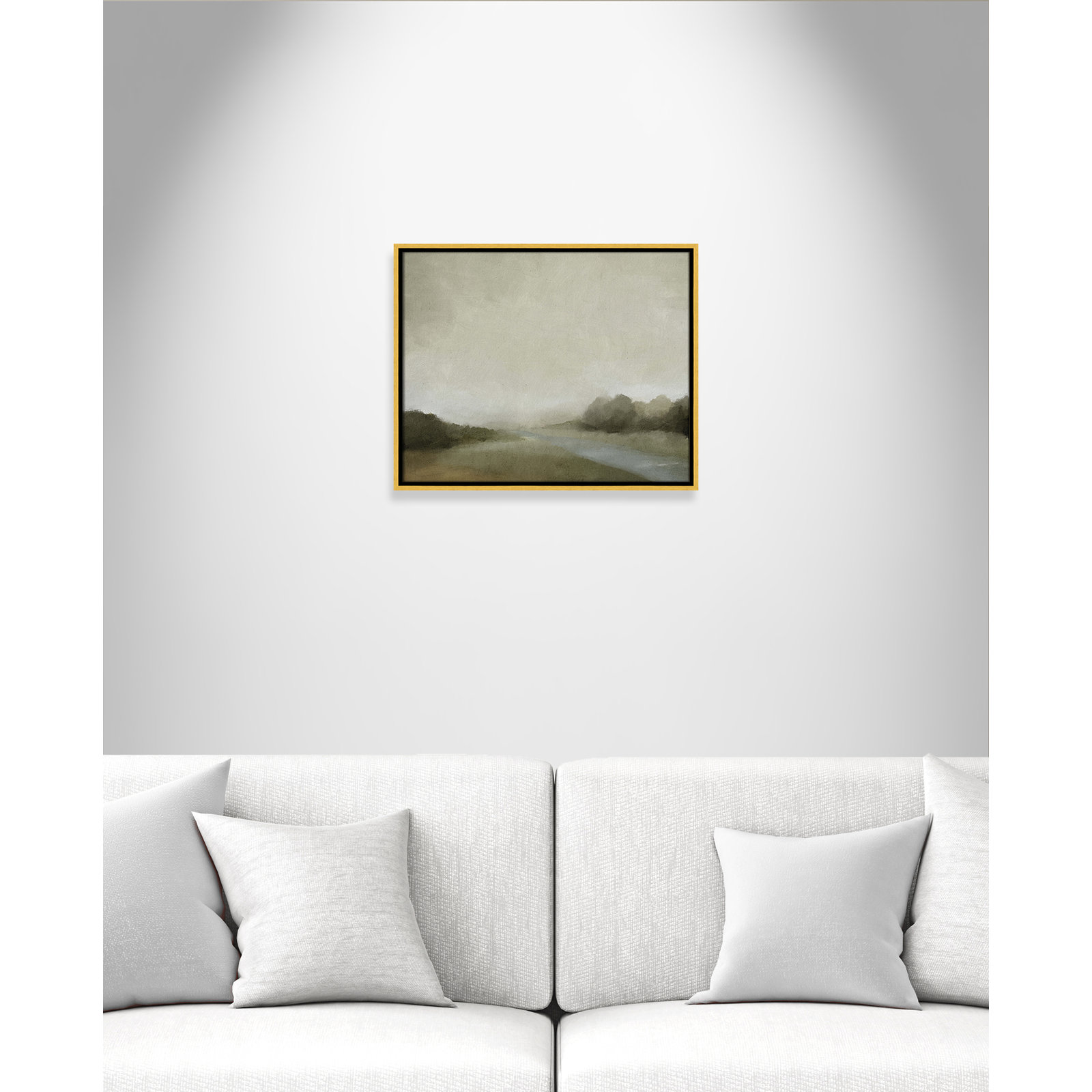 Vanora "Lovers Creek" Painting, 17.5" H x 21.5" W, Gold