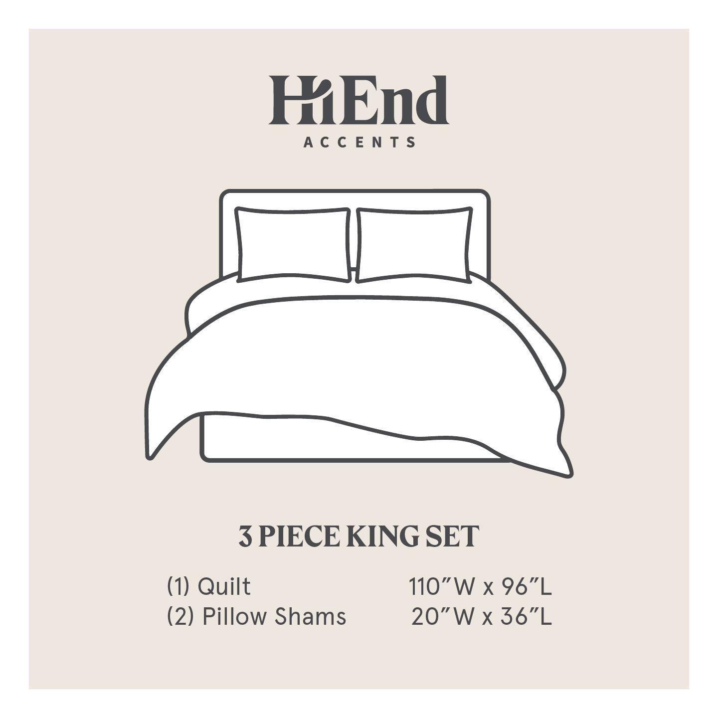 Woodstock Cotton Quilt Set, King Quilt + 2 King Shams