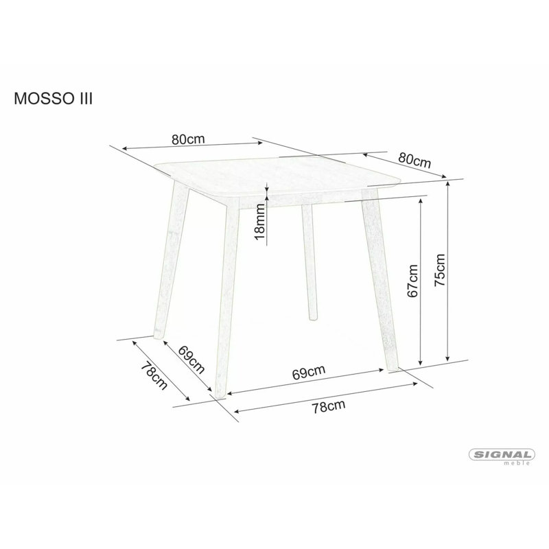 Maribeth Dining Table, oak, oak, 80x80