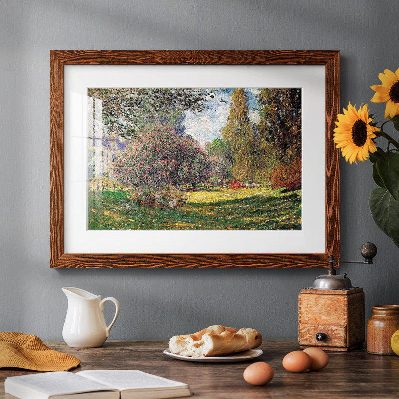 «The Park» par Claude Monet - peinture à cadre unique, H 22 po x l 32 po x P 1,5 po, Érable