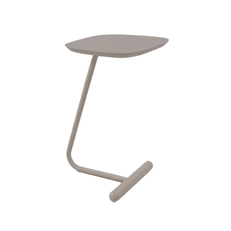 Table basse ELI moderne avec plateau en mélamine et pieds en métal thermolaqué, table de salon rectangulaire, Beige