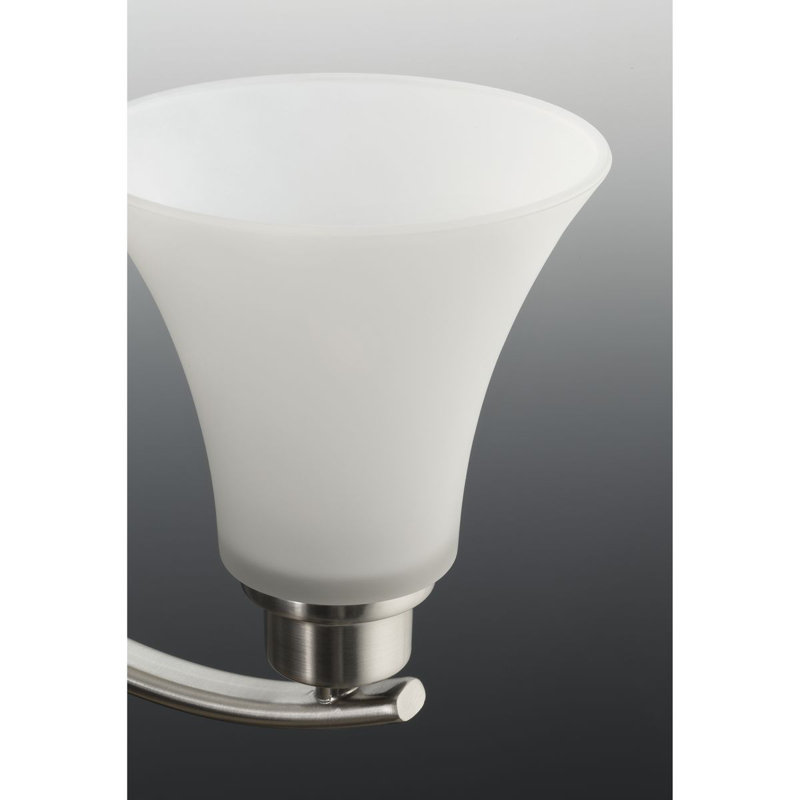 Éclairage pour salle de bain 2 lumières Jilliann, Nickel brossé, Blanc