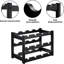 Support à vin en bambou, étagère d'armoire à vin robuste et durable, comptoir à vin pour garde-manger, cuisine, support à vin à 3 niveaux et 12 bouteilles - noir
