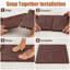 Lot de 44 dalles de terrasse emboîtables 30 x 30 cm, revêtement de sol en polypropylène (PP) à monter soi-même, protection de sol robuste pour l'intérieur et l'extérieur (piscine, jardin, porche), installation facile par simple emboîtement, brun