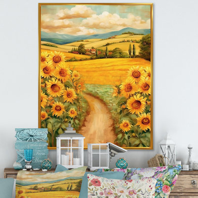 " Golden Cheerful Sunflowers II "