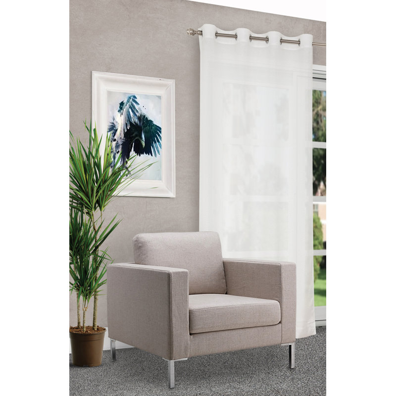 Ensemble de 2 rideaux transparents Clara, Blanc
