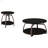 Dark Charcoal 2-Piece Round Coffee Table Set