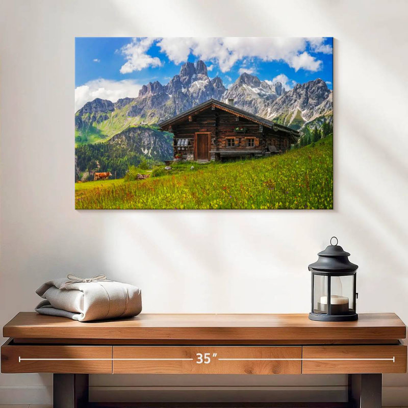 Chalet de montagne alpin, H 16 po x l 24 po