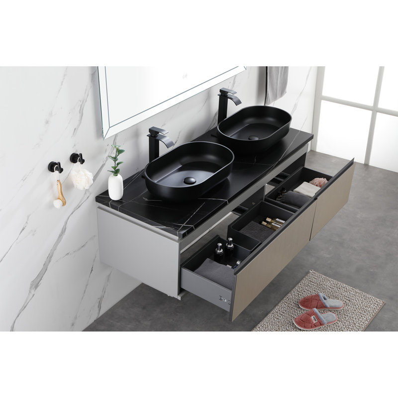 24*14*5.5  Matte Shell  Bathroom Sink, Matte Black