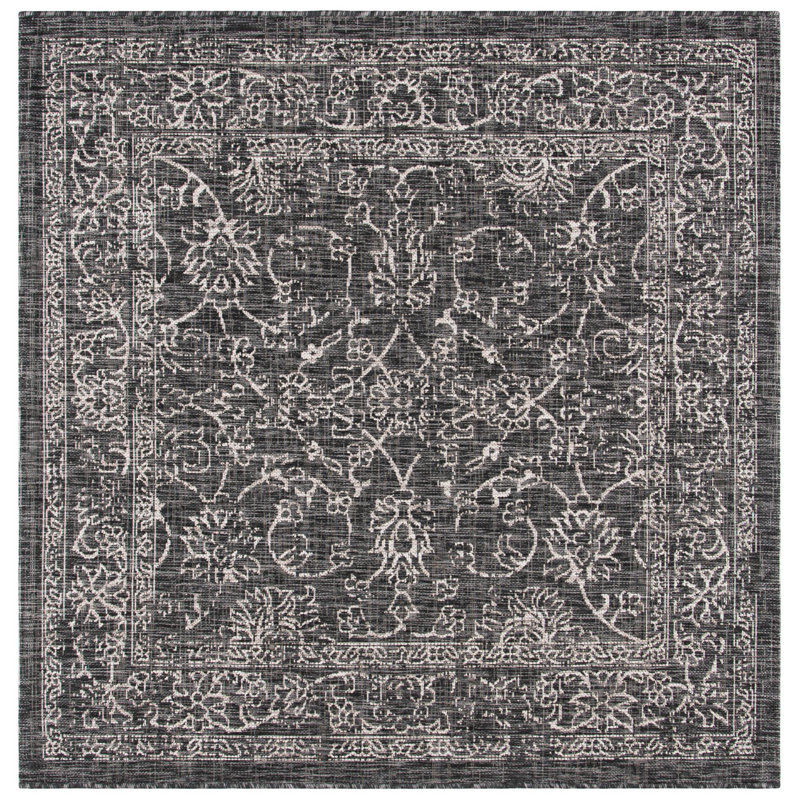 Amedee Performance Floral Indoor/Outdoor Area Rug, Square 6'7"