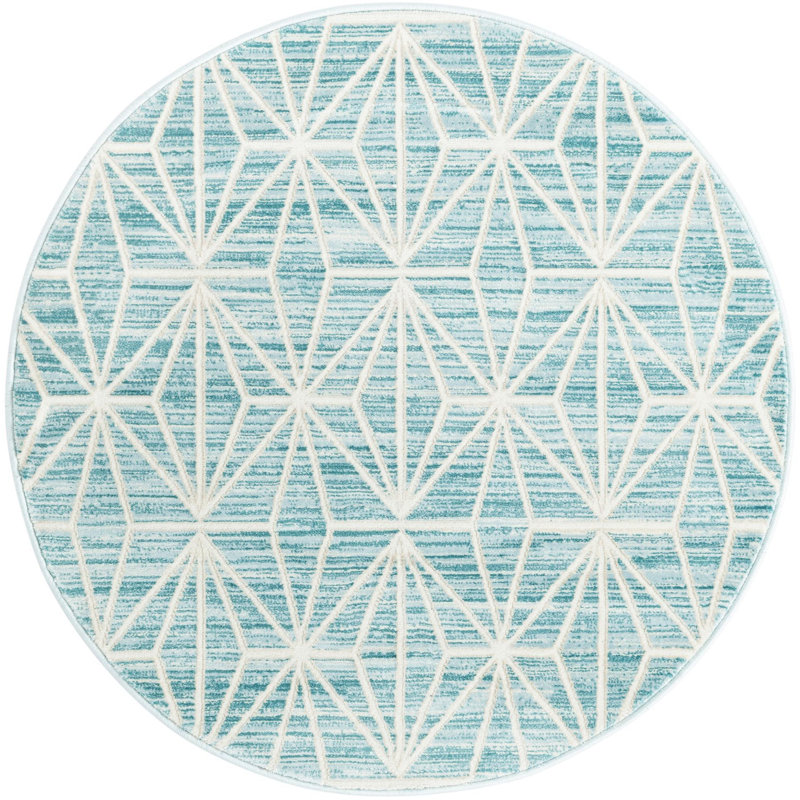Delinah Geometric Indoor Rug, Round 3'3"