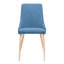Ensemble de 2 chaises de salle à manger sans accoudoirs Mid-Century modernes en tissu, bleu et noyer clair
