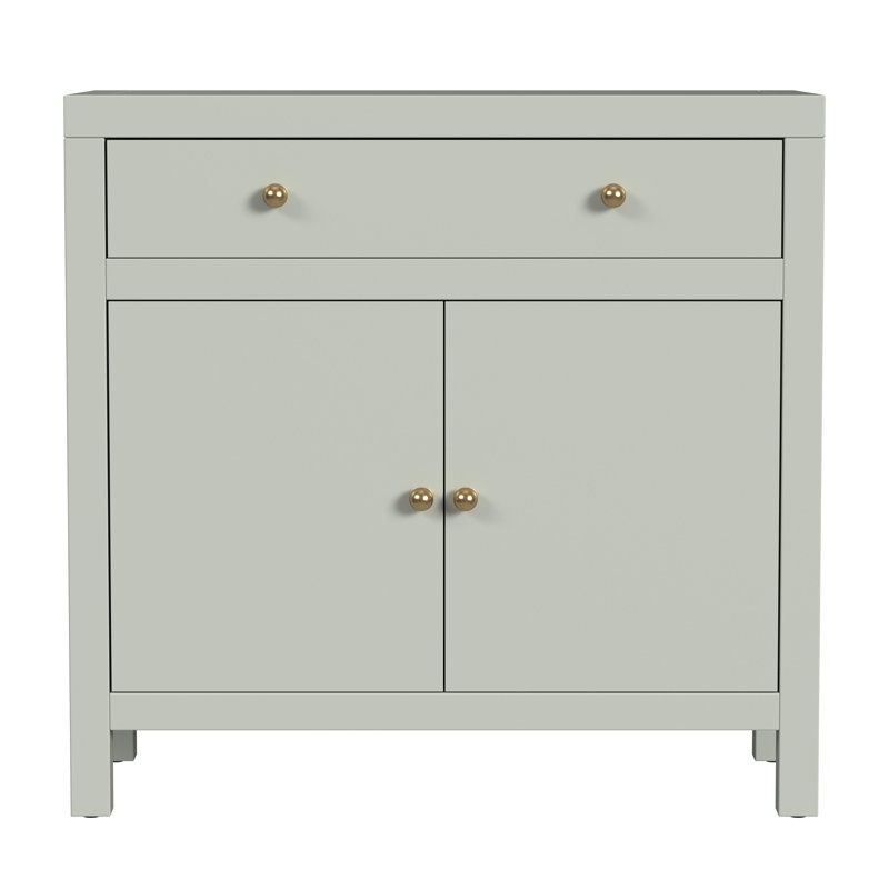 Celine 2-Door Solid Wood Accent Cabinet, Sage Green
