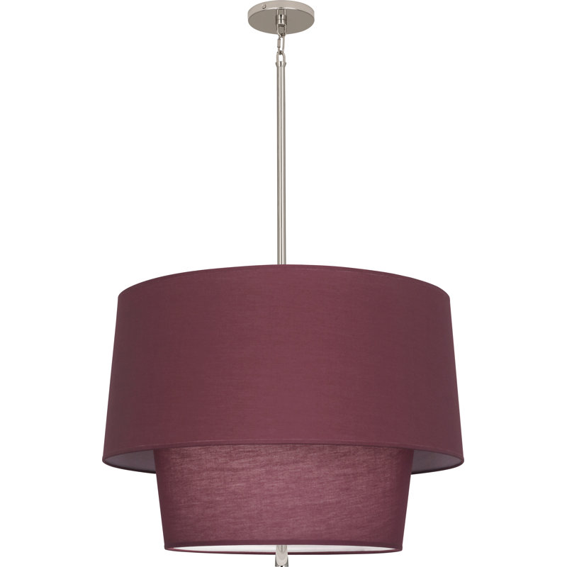 Decker 3 - Light Pendant, Polished Nickel, VIntage Wine