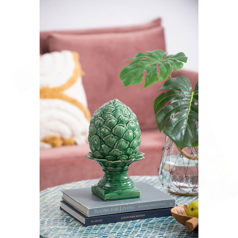 6X6x9.5" Helsa Artichoke Accent, Medium-Green, 7.5" H x 7.5" W x 12" D
