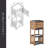 Compact Bathroom Storage Cabinet with Open Shelves and Vented Door, Brown and Grey - Elements Collection
