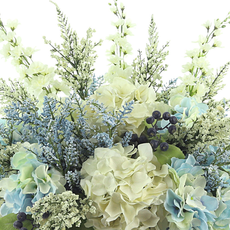 Hydrangea Re-Mix Polysilk Hydrangea Arrangement in Vase