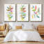 Moon Rising Leaves I, ensemble de 3 toiles encadrées sur toile-97709679-97709676