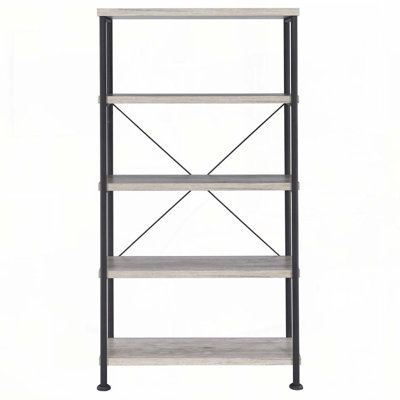 Grey Driftwood 4-shelf Bookcase