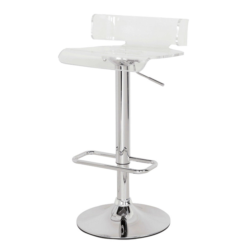 Tabouret pivotant chromé, Argent argent
