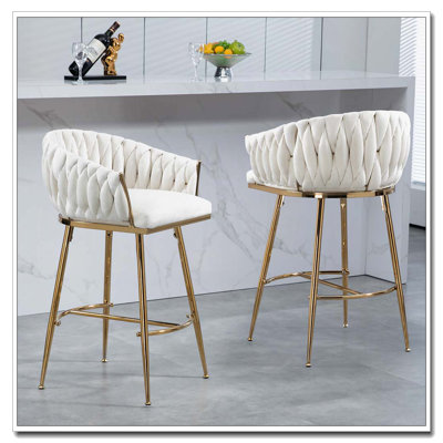 Tabourets de bar rembourrés en velours